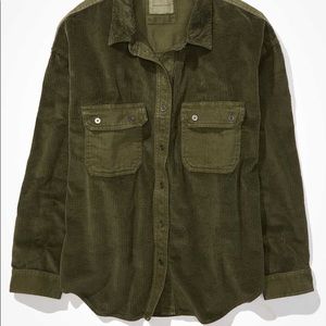 Anerican Eagle Mixed Material Corduroy Shirt